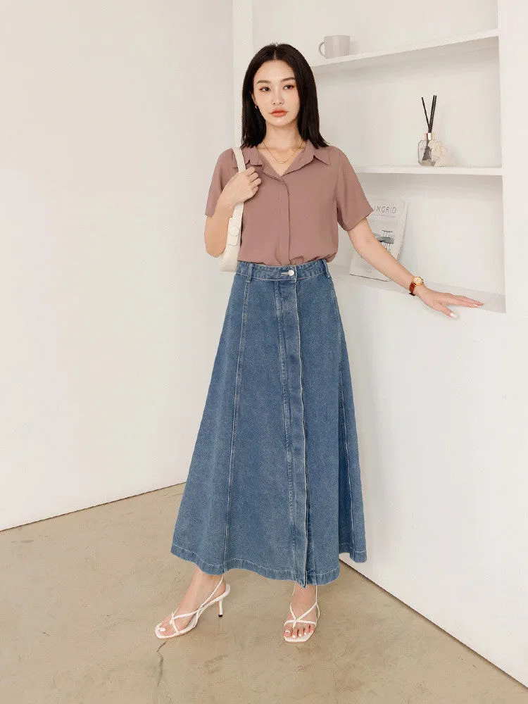 Basic Solid Wrinkle Free Cooling Shirt Top