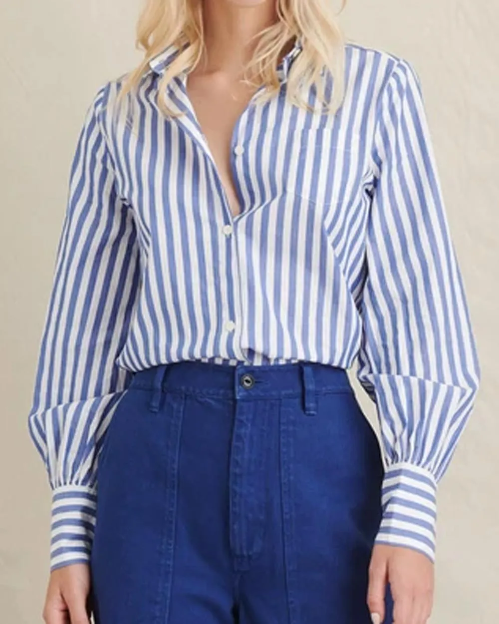 Blue Stripe James Button Up Shirt