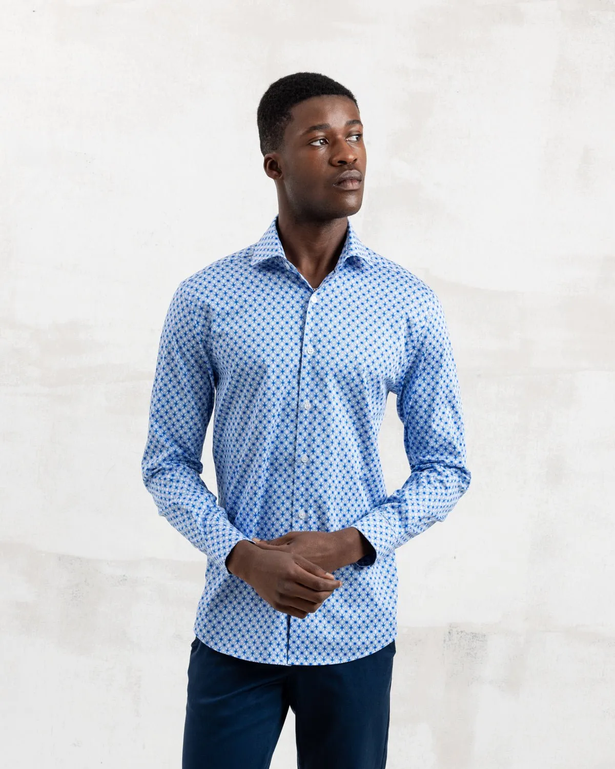 Blue Wavy Geo Shirt