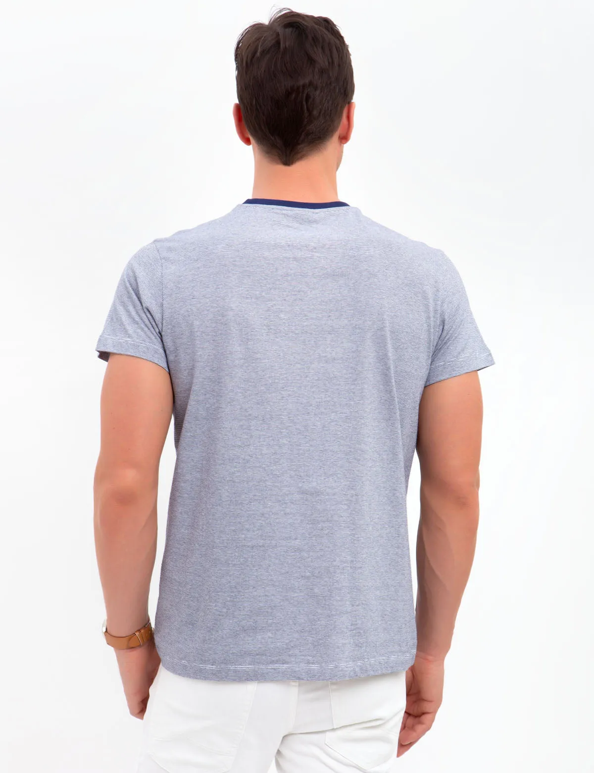 CREW NECK STRIPED T-SHIRT