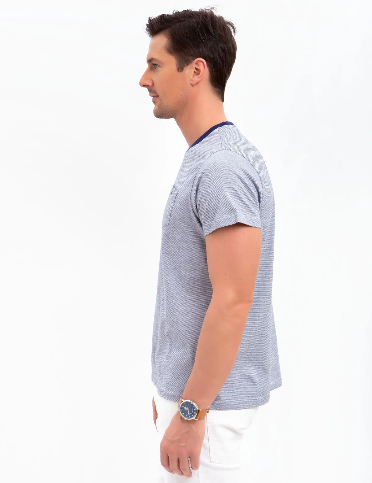 CREW NECK STRIPED T-SHIRT