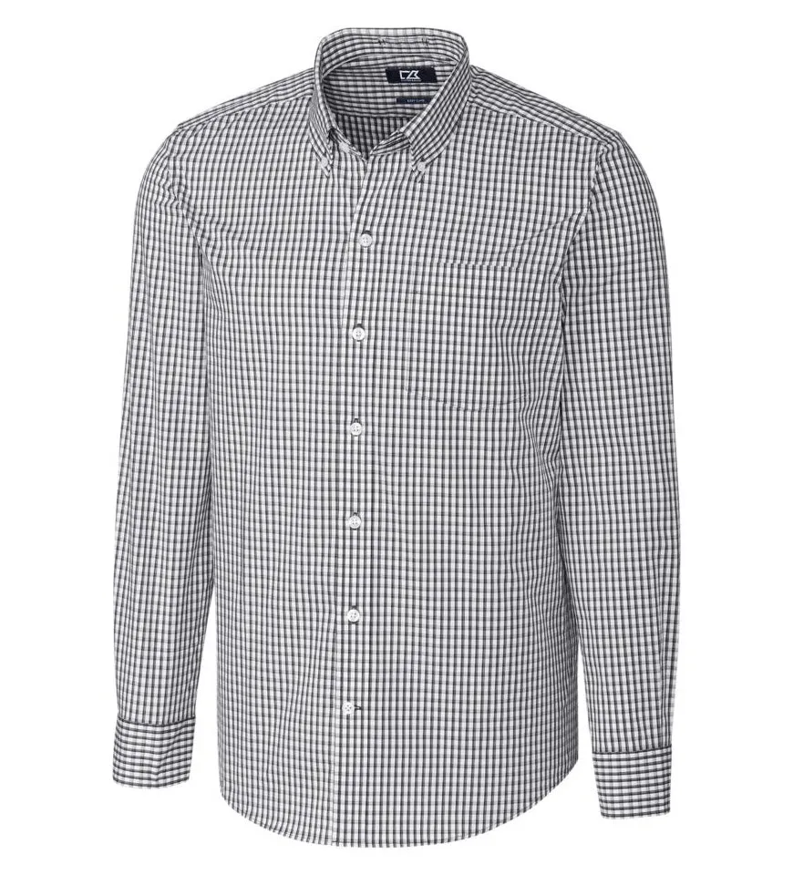 Cutter & Buck Tailored Fit Stretch Gingham Long Sleeve Sport Shirt
