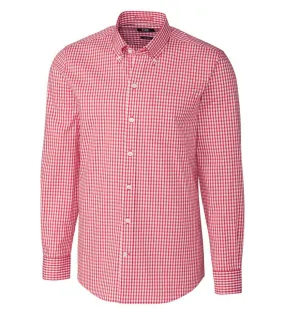 Cutter & Buck Tailored Fit Stretch Gingham Long Sleeve Sport Shirt