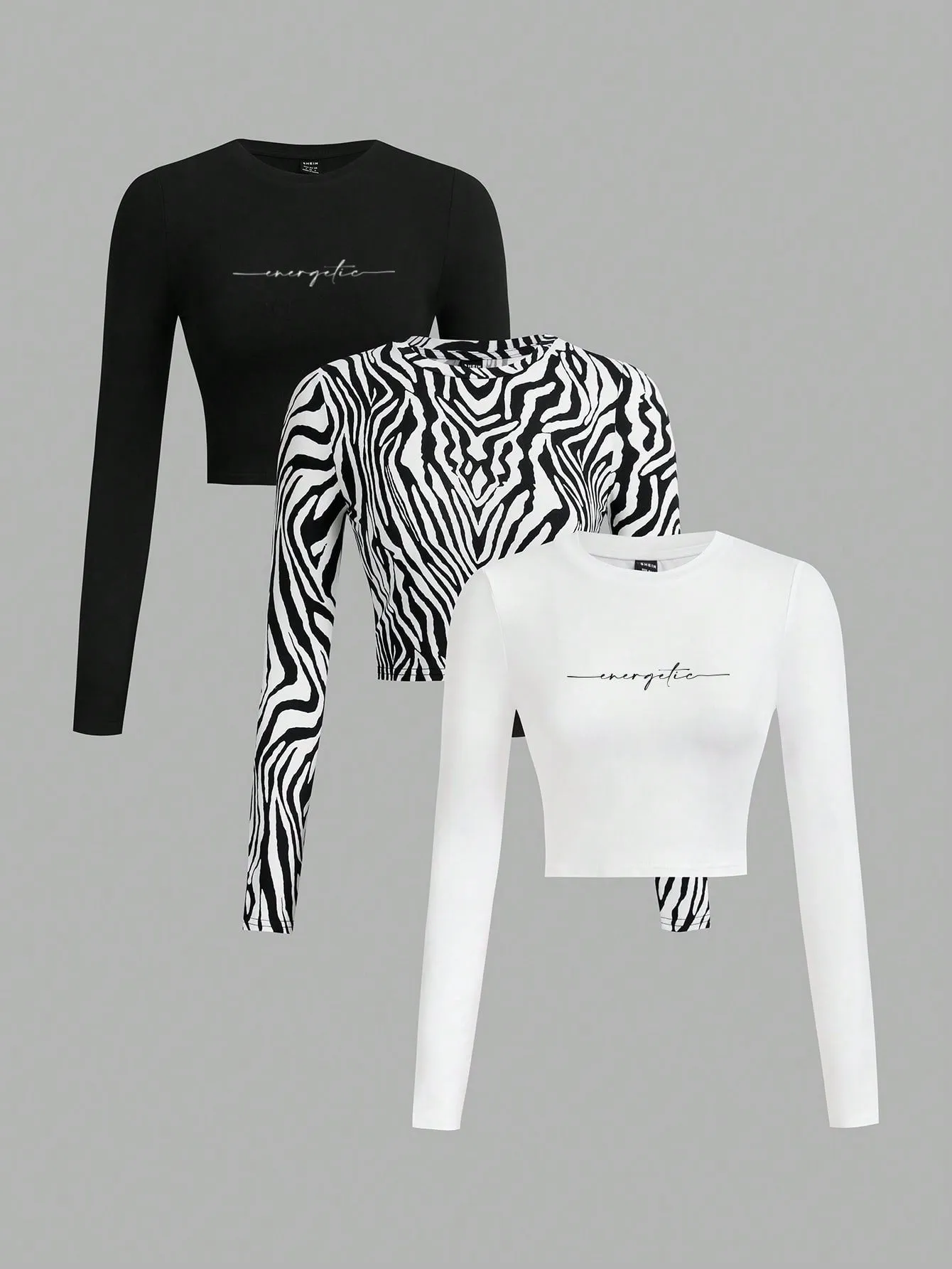 EZwear Multi-Pack Women Versatile Casual Simple Long Sleeve T-Shirt Valentine Day