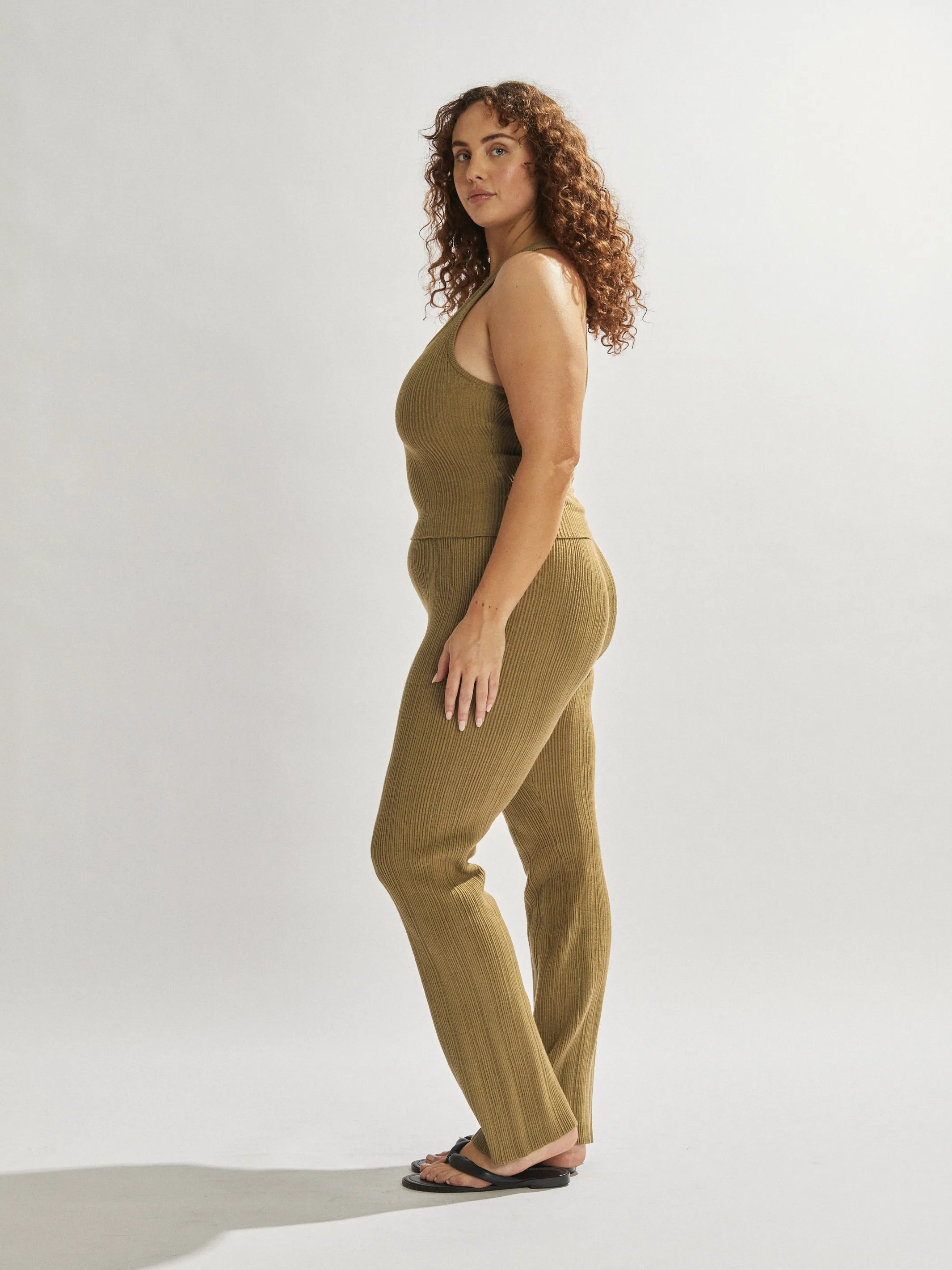Henley Singlet Khaki