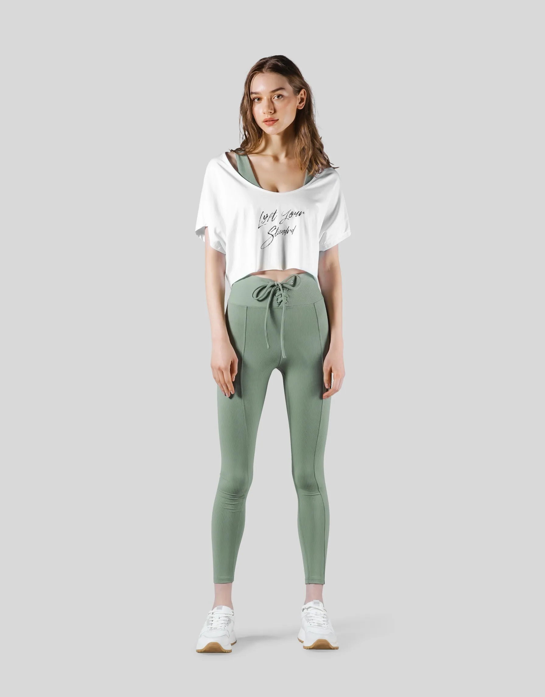 Loose Fit Stretch Message T-Shirt - White