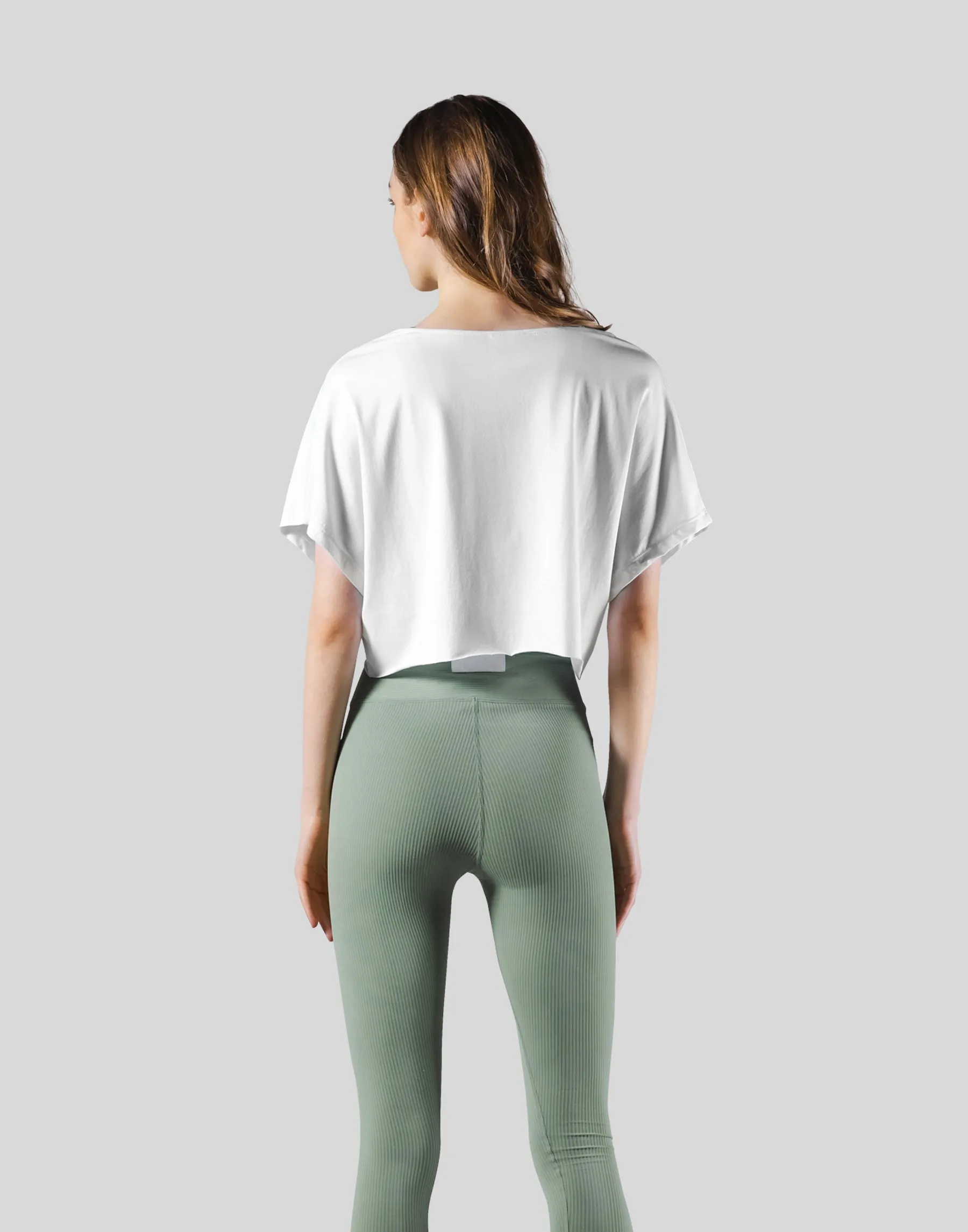 Loose Fit Stretch Message T-Shirt - White