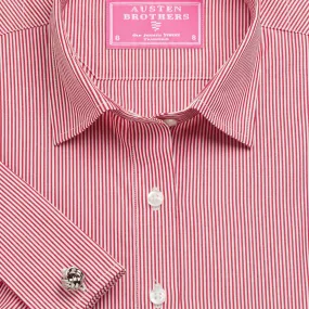 Made 2 Order - Red French Bengal Stripe Poplin