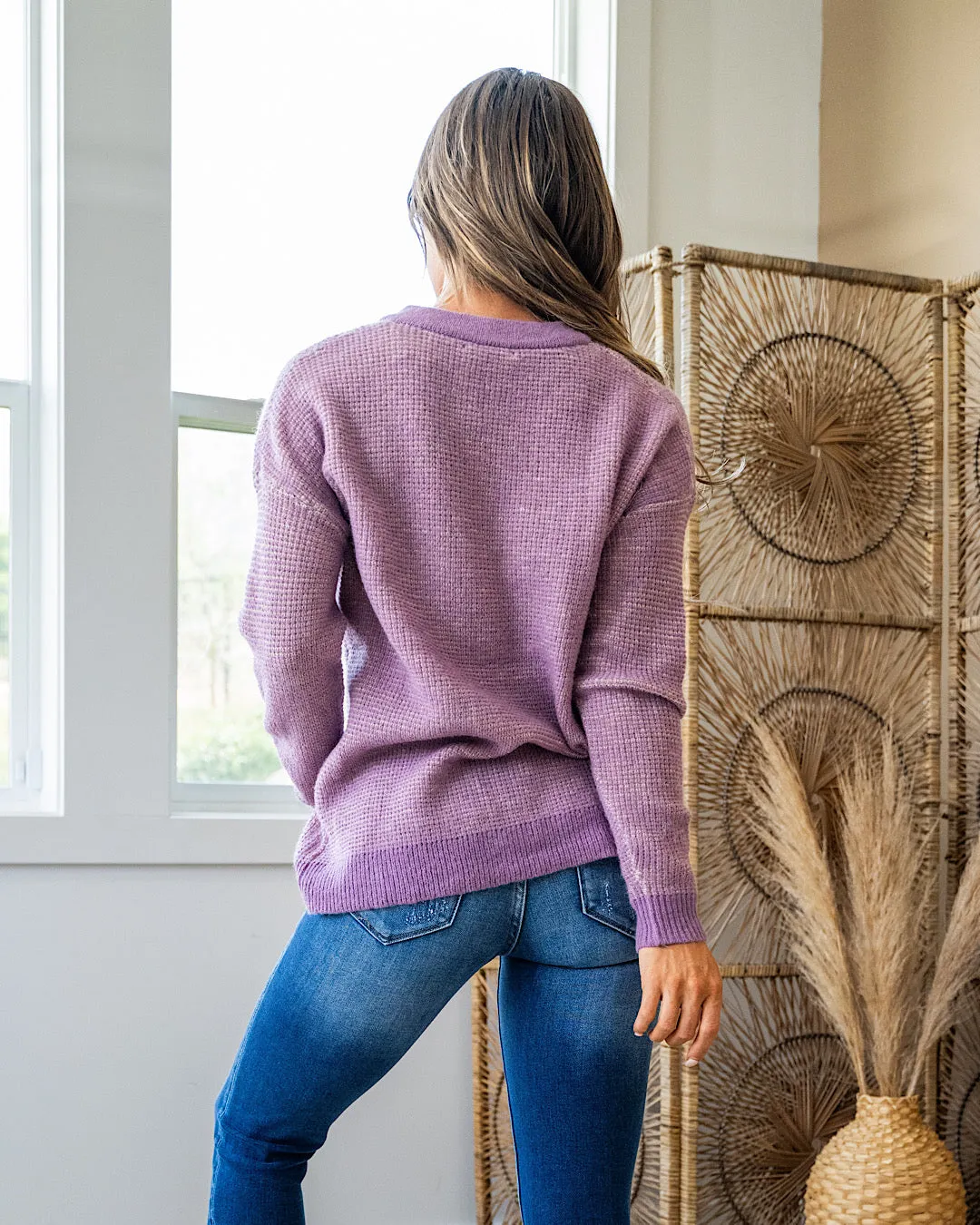 NEW! Ivy Henley Sweater - Grape