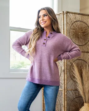NEW! Ivy Henley Sweater - Grape