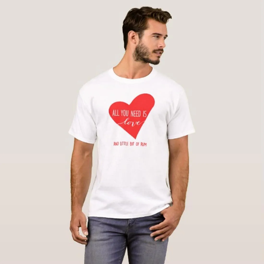 Nutcase Designer Round Neck Men's T-Shirt Wrinkle-Free Poly Cotton Tees - Love and Little Rum