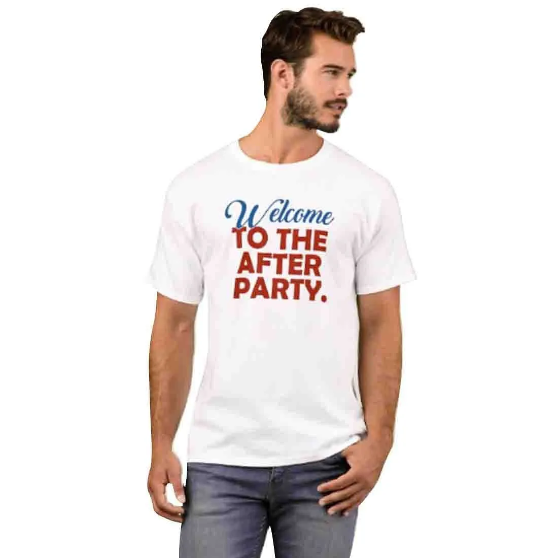 Nutcase Designer Round Neck Men's T-Shirt Wrinkle-Free Poly Cotton Tees - Welcome to The After Party