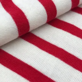 Organic Cotton Stripe Jersey (Red x White striped, Navy x White striped, Grey x White striped, Black x Grey striped)
