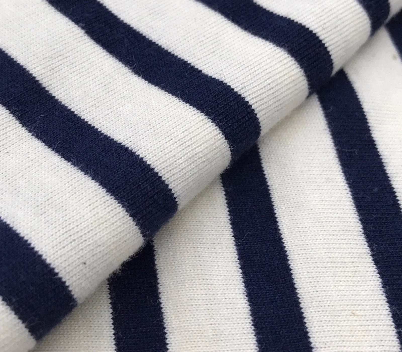 Organic Cotton Stripe Jersey (Red x White striped, Navy x White striped, Grey x White striped, Black x Grey striped)