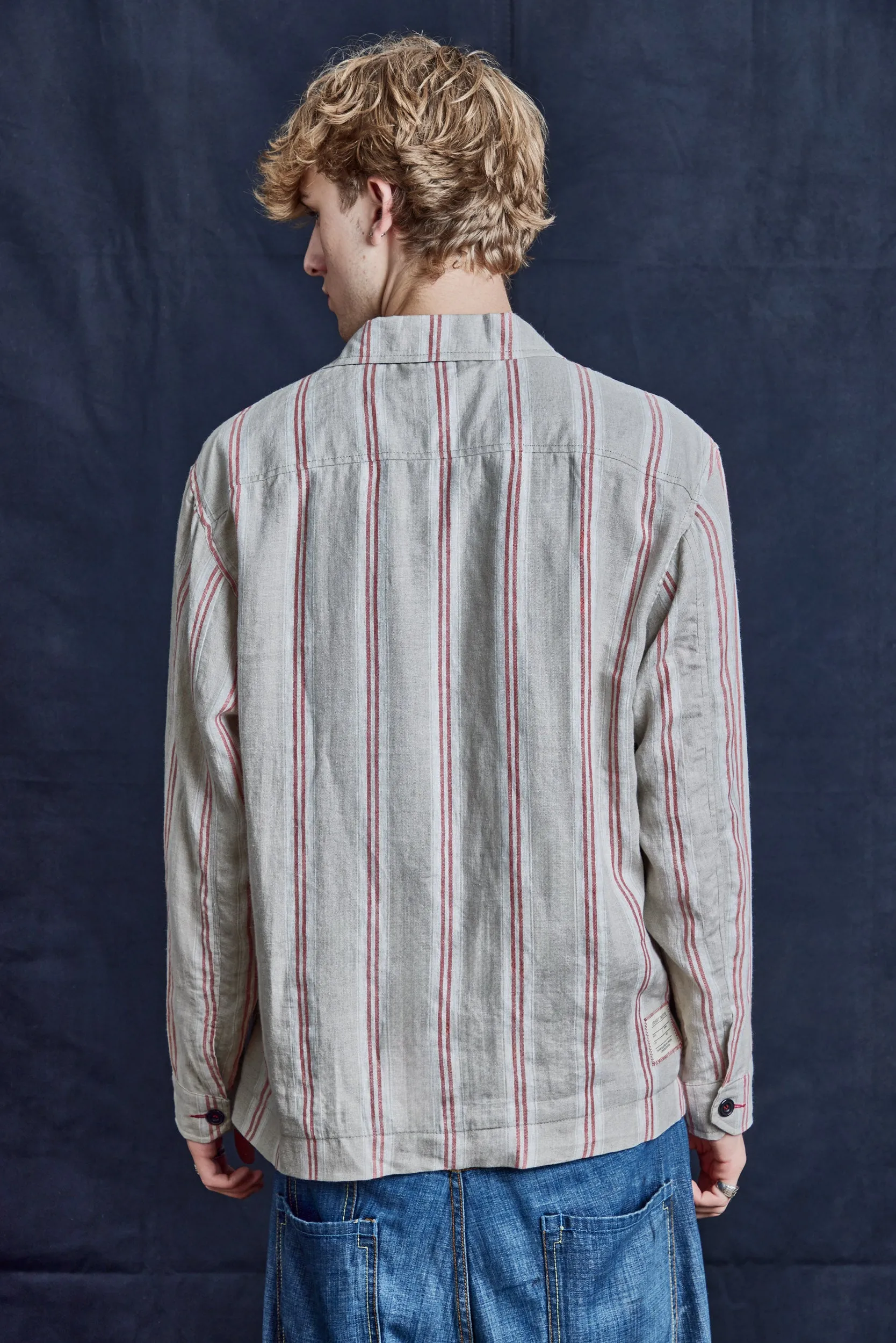 Red Stripe Linen Workshirt