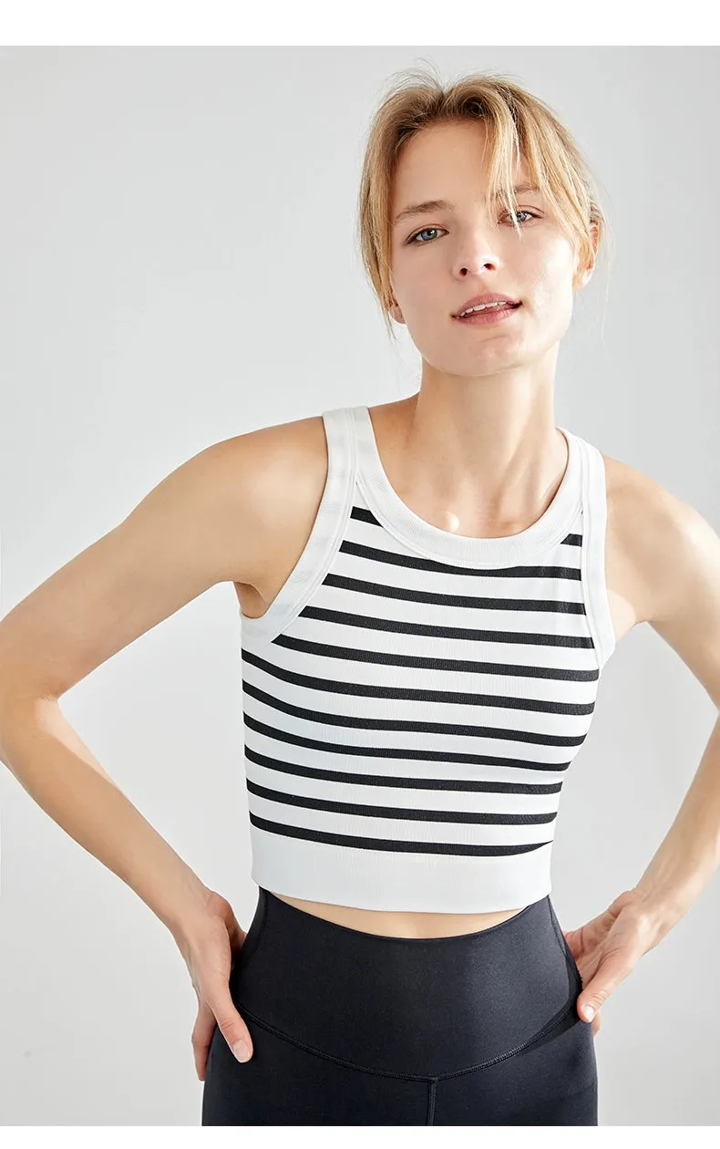 Rib Classic Fixed Cup I-Shaped Vest Tops
