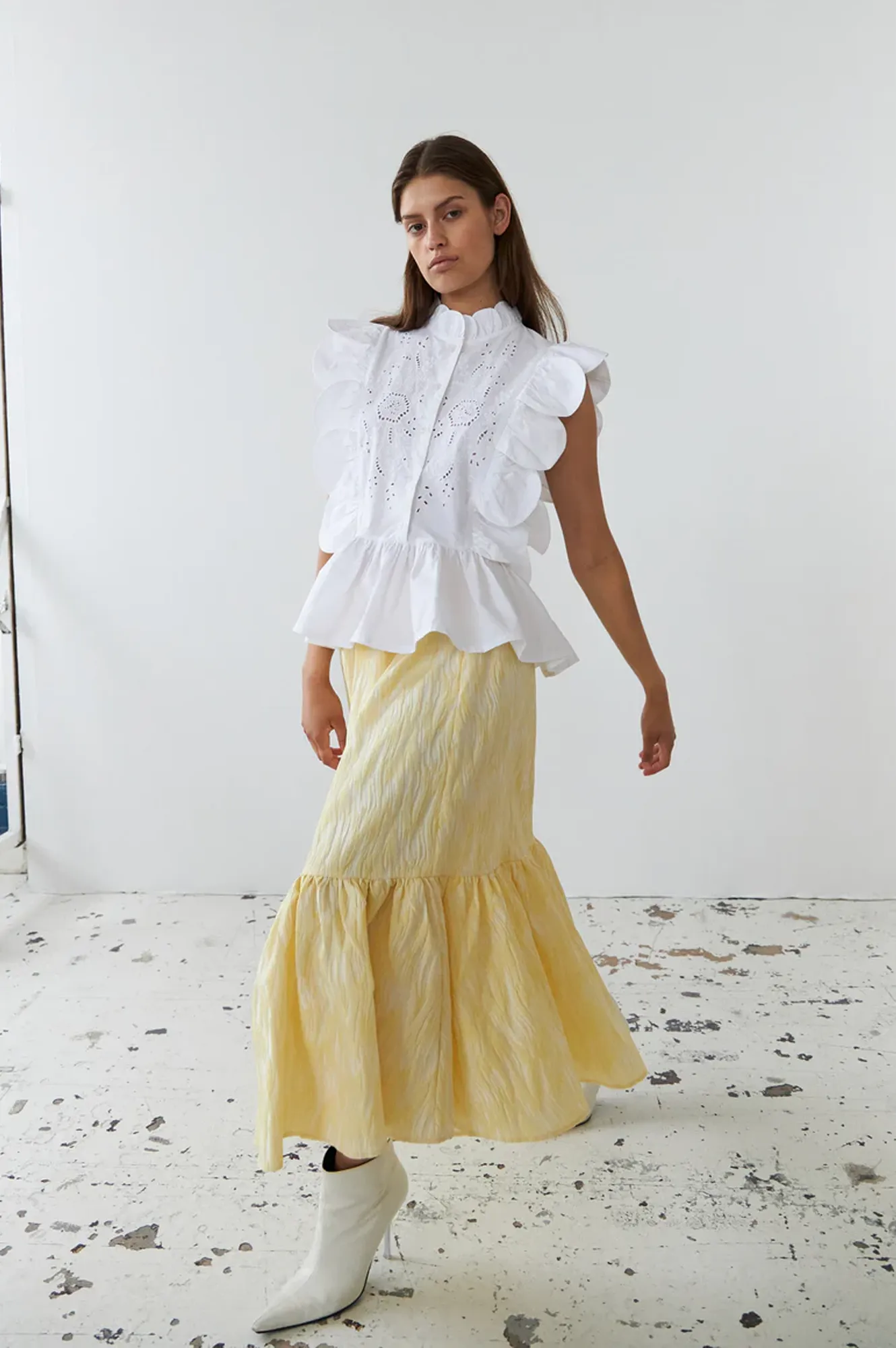 Stella Nova Embroidery Anglaise White Top
