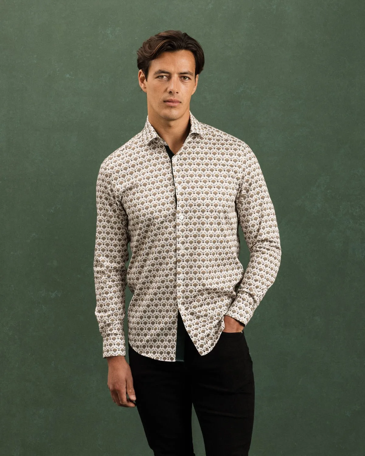 Yellow Geo Flora Shirt